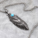 collier plume indienne