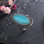 Bague ovale pierre naturelle turquoise