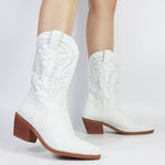 Bottes Western Blanches Femme stylé
