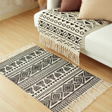 tapis indien noir et blanc