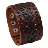 bracelet cuir marron indien croisement comanche