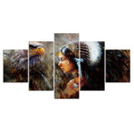 tableau indien coiffe indienne et aigle royale